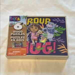 Nickelodeon Dora the Explorer Wood Puzzle Set - Purple and Green